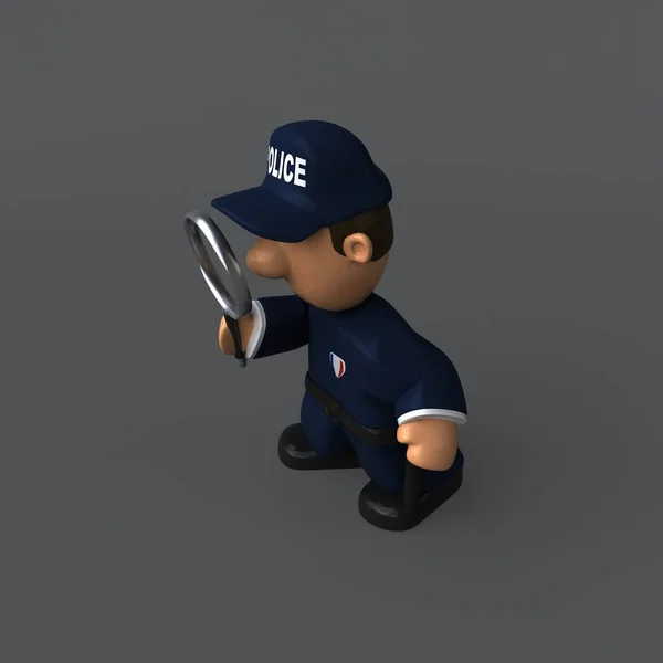 Caráter de desenhos animados polícia — Fotografia de Stock
