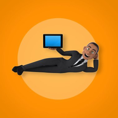 Elinde tablet tutan bir iş adamı