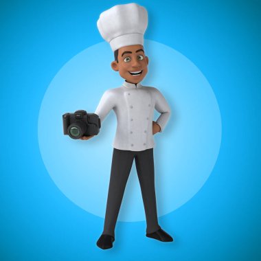  Şef holding kamera