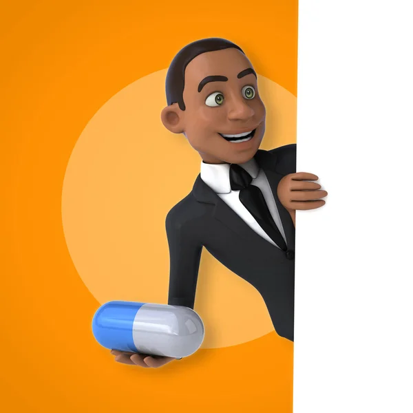 Businessman holding  pill — Stock Photo, Image