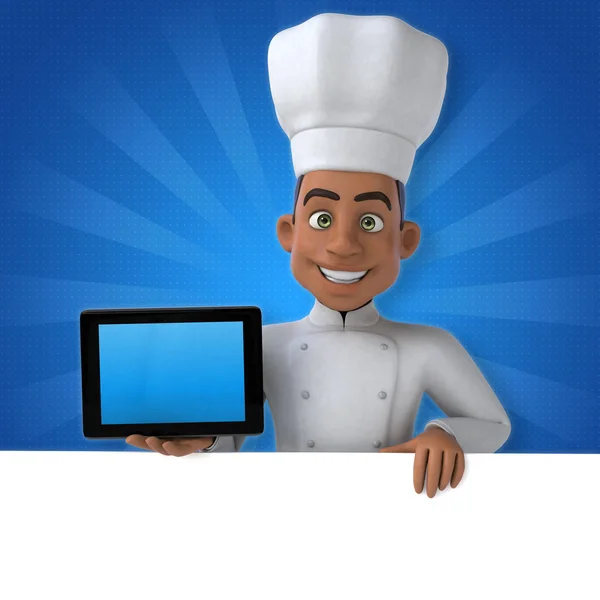 Chef holding  tablet — Stock Photo, Image