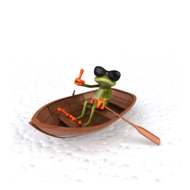  Teknede kürek kurbağa 