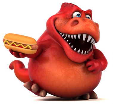 Hotdog ile eğlenceli dinozor