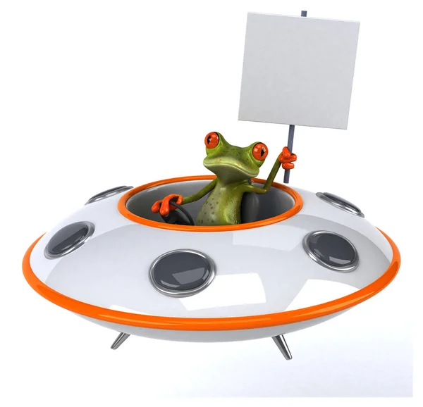 青蛙在太空飞船 — 图库照片