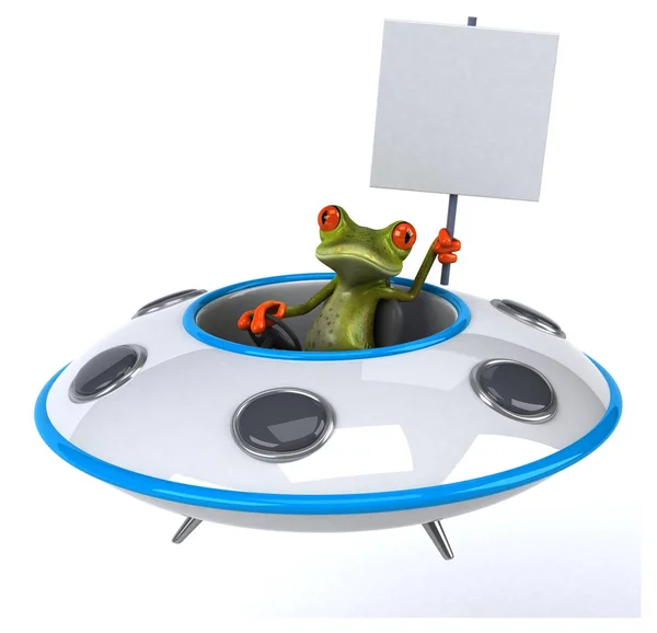 Zábava žába v kosmické lodi — Stock fotografie