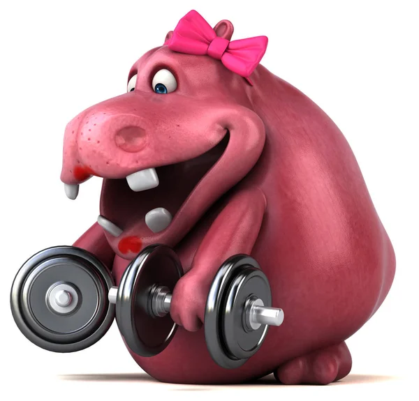 Pink Hippo exercising — Stock Photo, Image