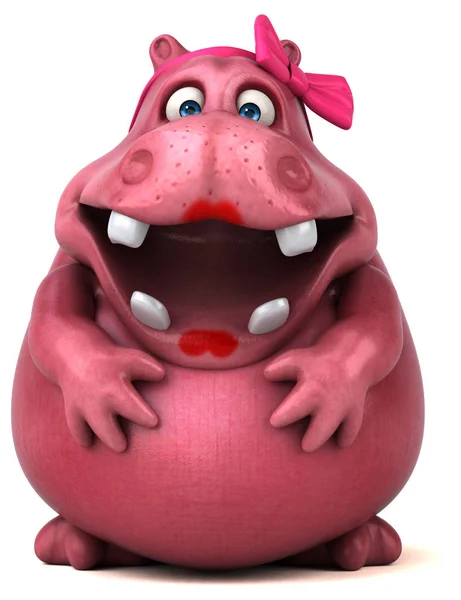 Różowy hipopotam - ilustracja — Zdjęcie stockowe