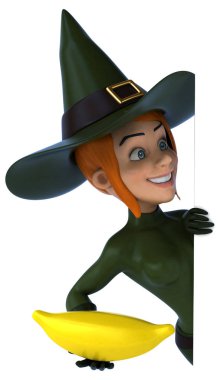 Seksi cadı holding muz