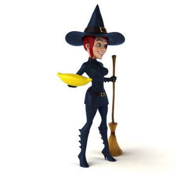 Seksi cadı holding muz