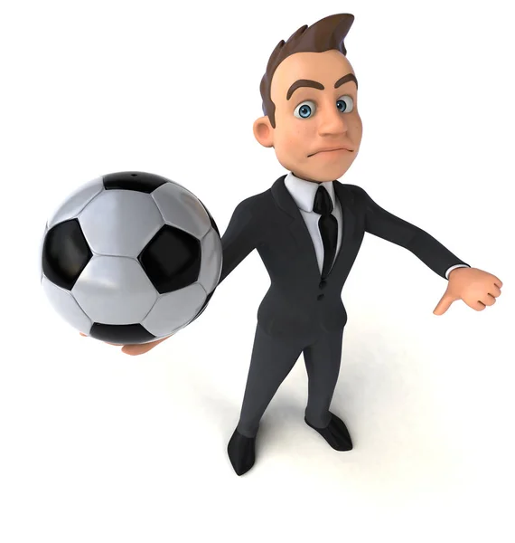 Personagem de desenho animado com bola — Fotografia de Stock