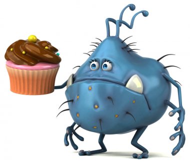 çizgi film karakteri ile cupcake