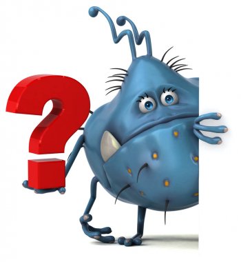 çizgi film karakteri soru işareti ile  