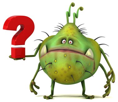 çizgi film karakteri soru işareti ile  