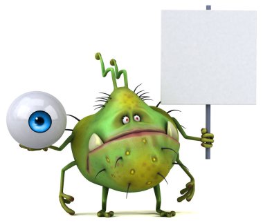 komik karikatür karakter holding göz 