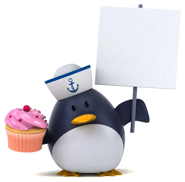 Personagem de desenho animado com cupcake — Fotografia de Stock