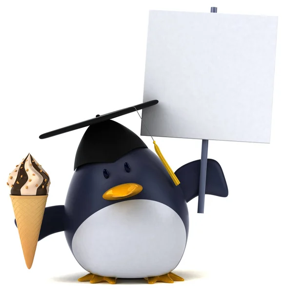 Personaggio dei cartoni animati con gelato — Foto Stock