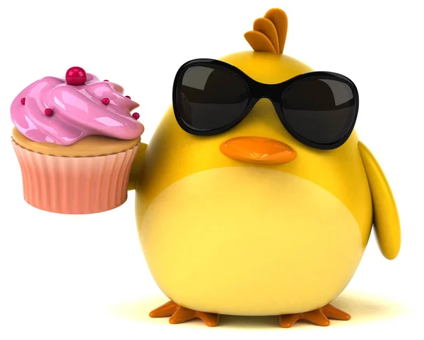 Personagem de desenho animado com cupcake — Fotografia de Stock