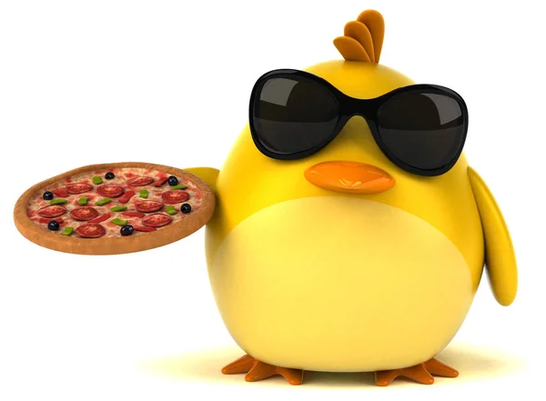Personaje de dibujos animados con pizza —  Fotos de Stock