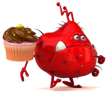 çizgi film karakteri ile cupcake