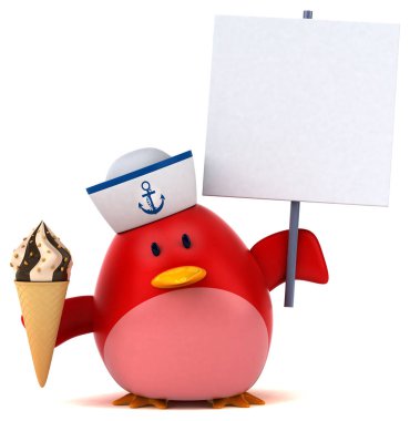 çizgi film karakteri dondurma ile