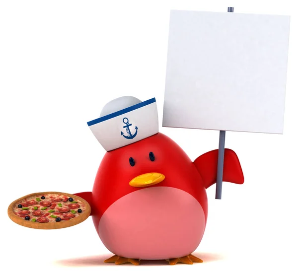 Personaje de dibujos animados con pizza —  Fotos de Stock