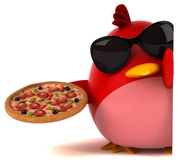 Seriefiguren med pizza — Stockfoto