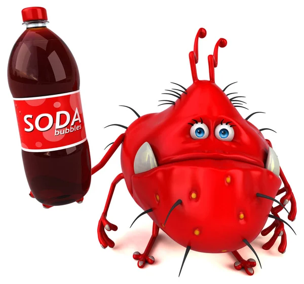 Personaje de dibujos animados con soda — Foto de Stock
