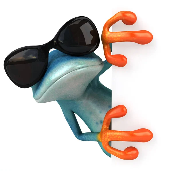 Блакитна жаба з карткою — стокове фото
