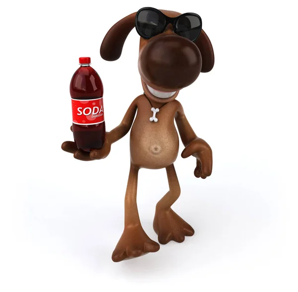 Personagem de desenho animado com refrigerante — Fotografia de Stock