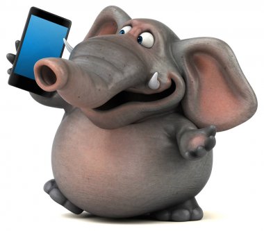 komik çizgi film karakteri ile smartphone