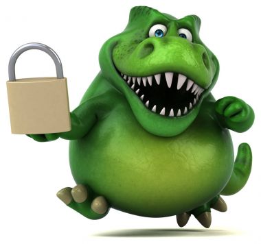 Asma kilit ile eğlenceli çizgi film karakteri  