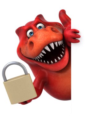 Asma kilit ile eğlenceli çizgi film karakteri  