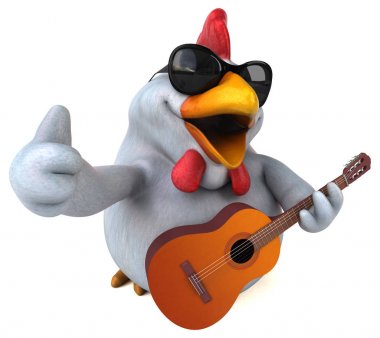 çizgi film karakteri ile müzik enstrümanı 