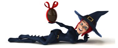 Seksi cadı holding yumurta  