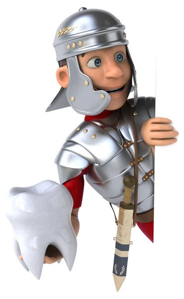 Personagem engraçado dos desenhos animados com dente — Fotografia de Stock