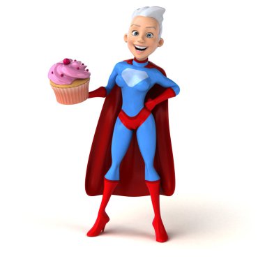 çizgi film karakteri ile cupcake