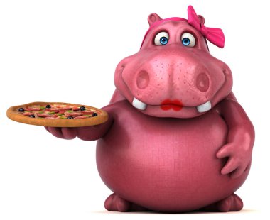 çizgi film karakteri pizza ile