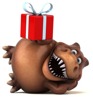 Hediye ile eğlenceli çizgi film karakteri 