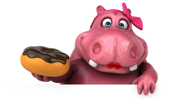 Grappige cartoon karakter met donut — Stockfoto