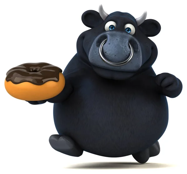 Grappige cartoon karakter met donut — Stockfoto