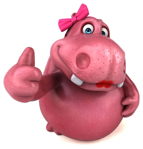 Hipopótamo rosa - Ilustración —  Fotos de Stock
