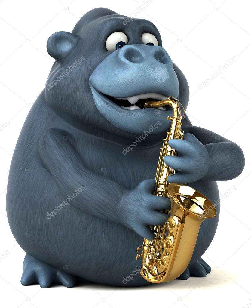 character with music instrument   