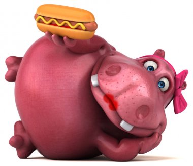 Komik çizgi film karakteri ile sosisli 