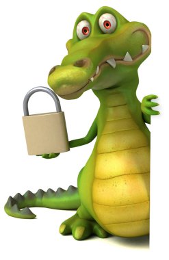 Asma kilit ile eğlenceli çizgi film karakteri  