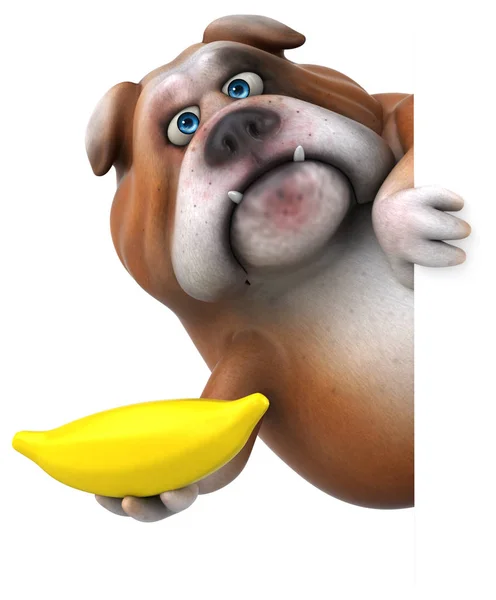 Amusant personnage de dessin animé avec banane — Photo