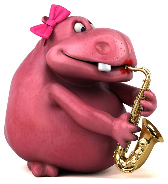 çizgi film karakteri ile müzik enstrümanı 