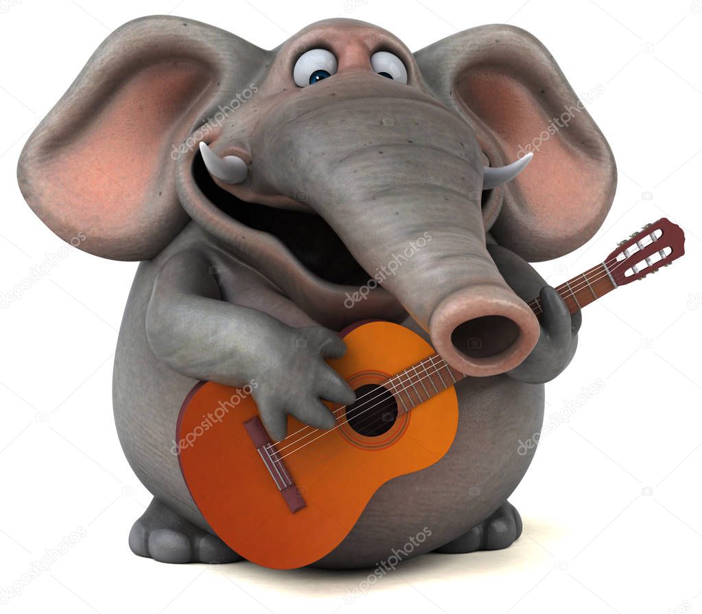 cartoon character with music instrument 