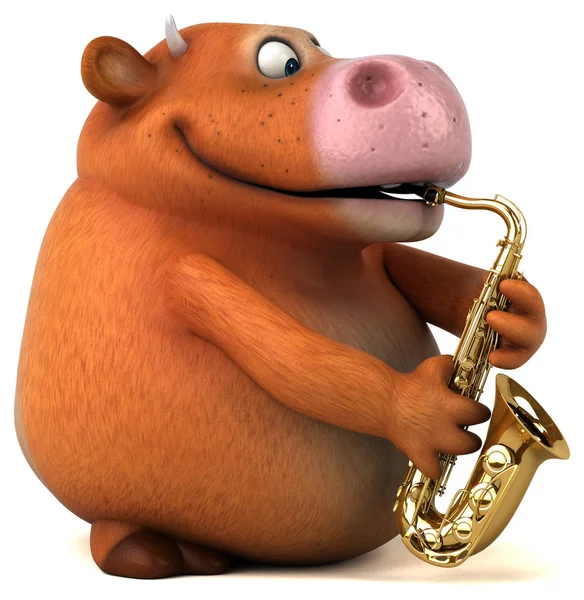 çizgi film karakteri ile müzik enstrümanı 