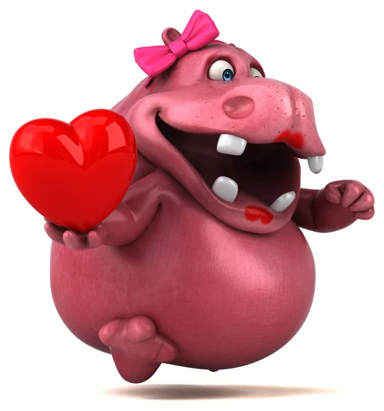 Personagem de desenho animado com coração — Fotografia de Stock