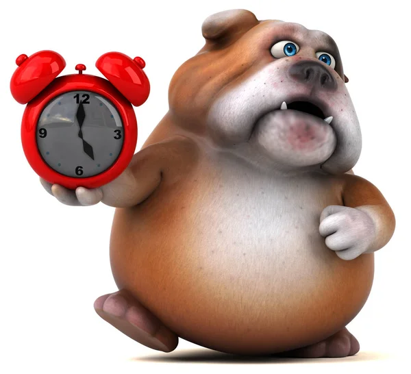 Cartoon character with clock — Stock Photo, Image